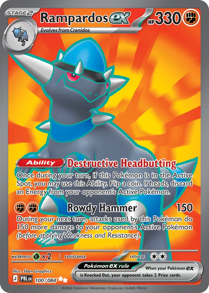 Rampardos ex — Pitch Black 100 Pokémon card