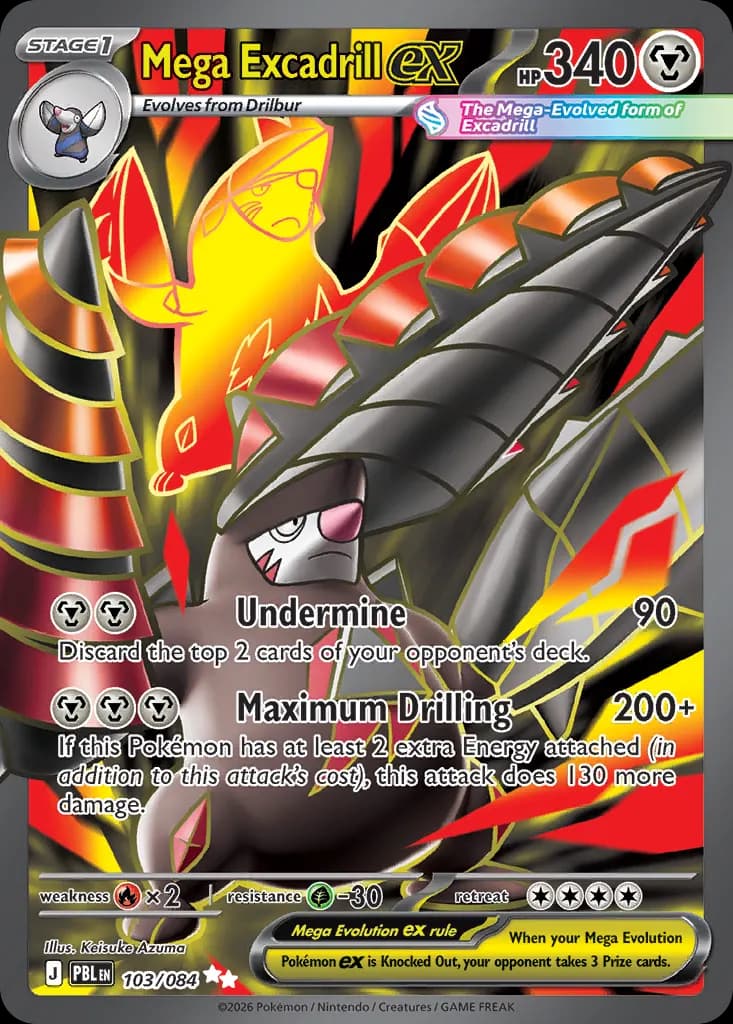 Mega Excadrill ex — Pitch Black 103 Pokémon card