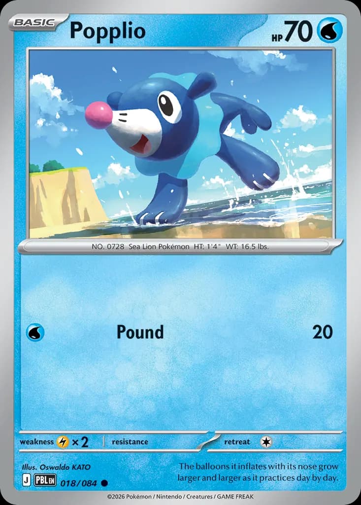 Popplio — Pitch Black 18 Pokémon card