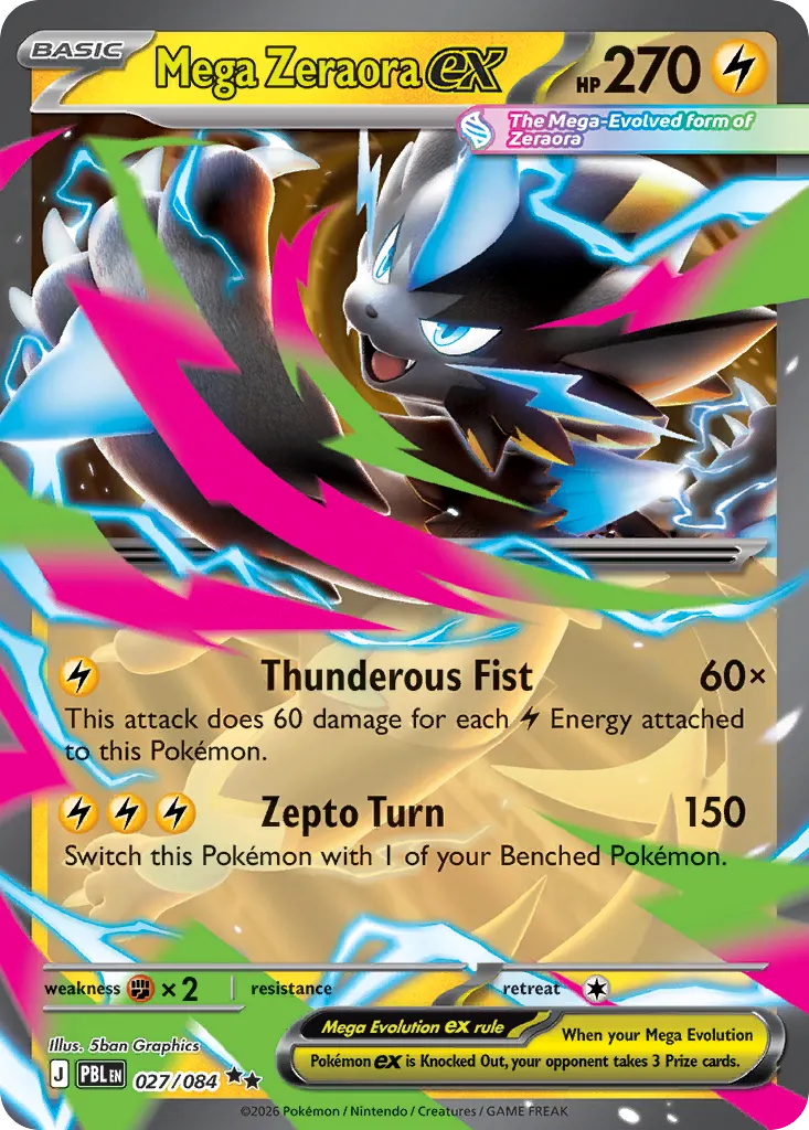 Mega Zeraora ex — Pitch Black 27 Pokémon card