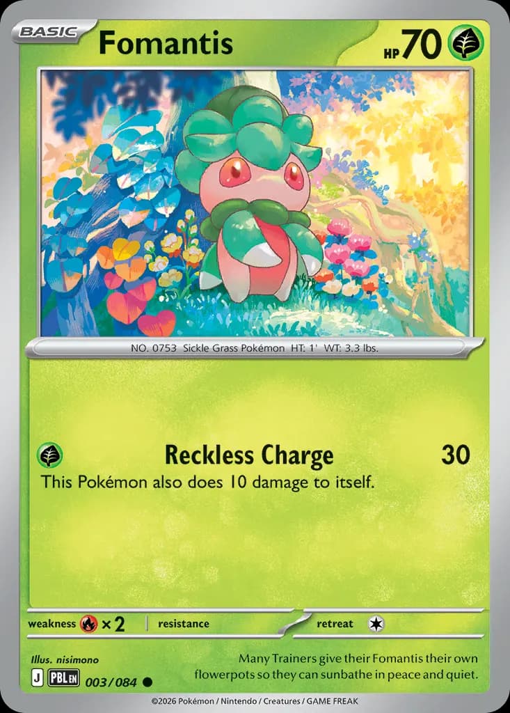 Fomantis — Pitch Black 3 Pokémon card