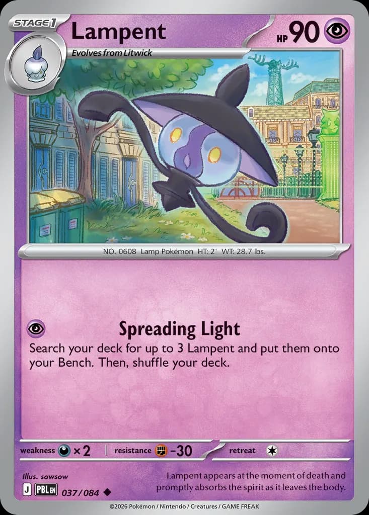 Lampent — Pitch Black 37 Pokémon card