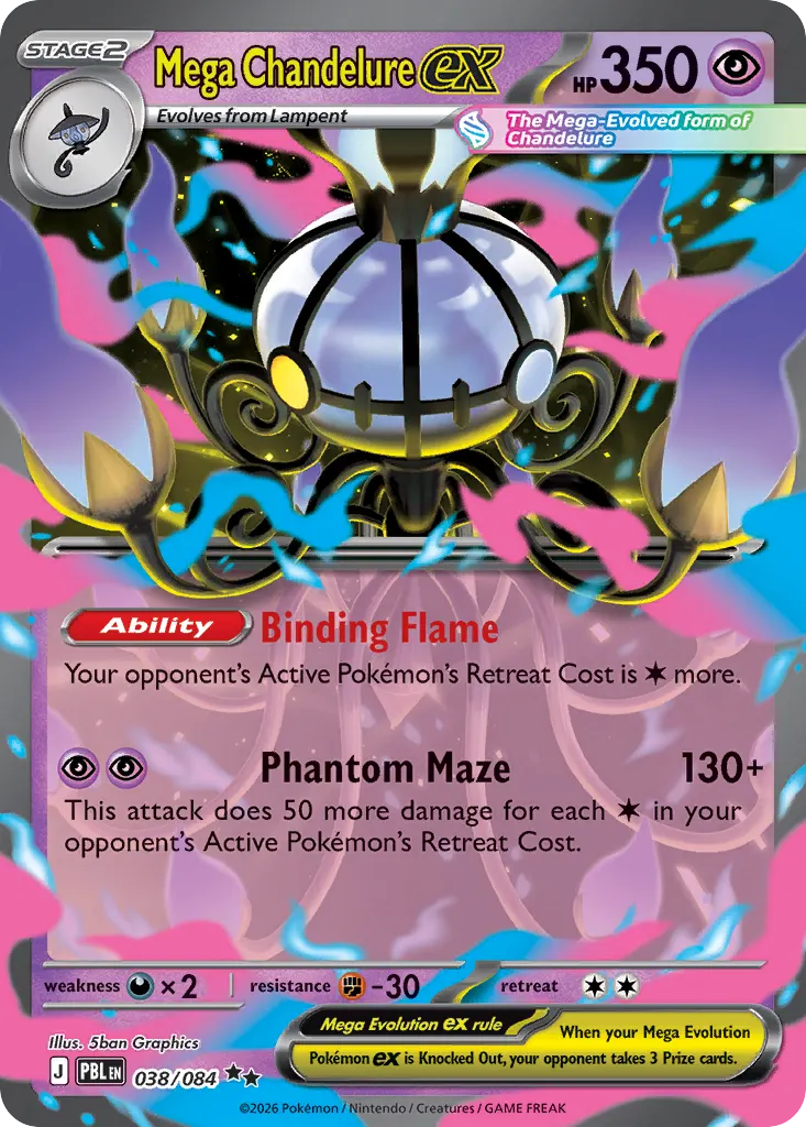 Mega Chandelure ex — Pitch Black 38 Pokémon card