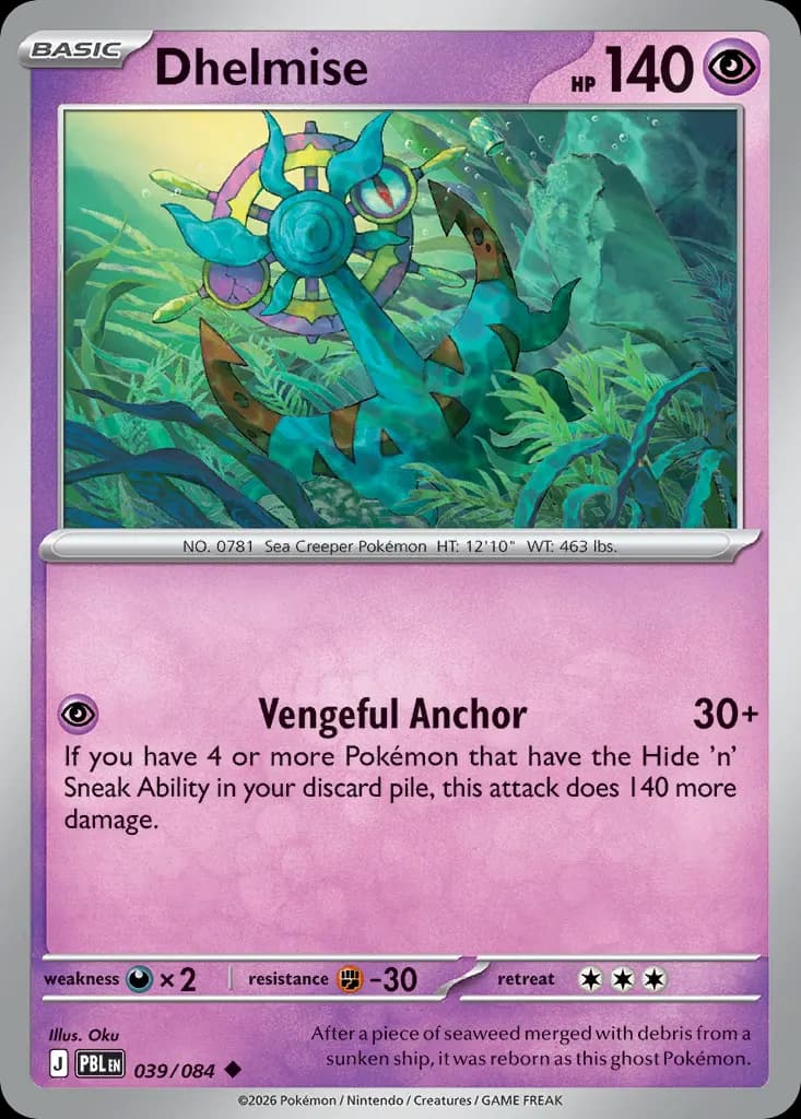 Dhelmise — Pitch Black 39 Pokémon card