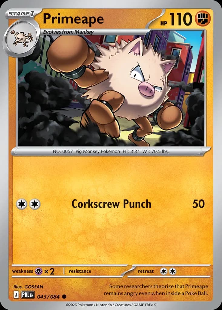 Primeape — Pitch Black 43 Pokémon card