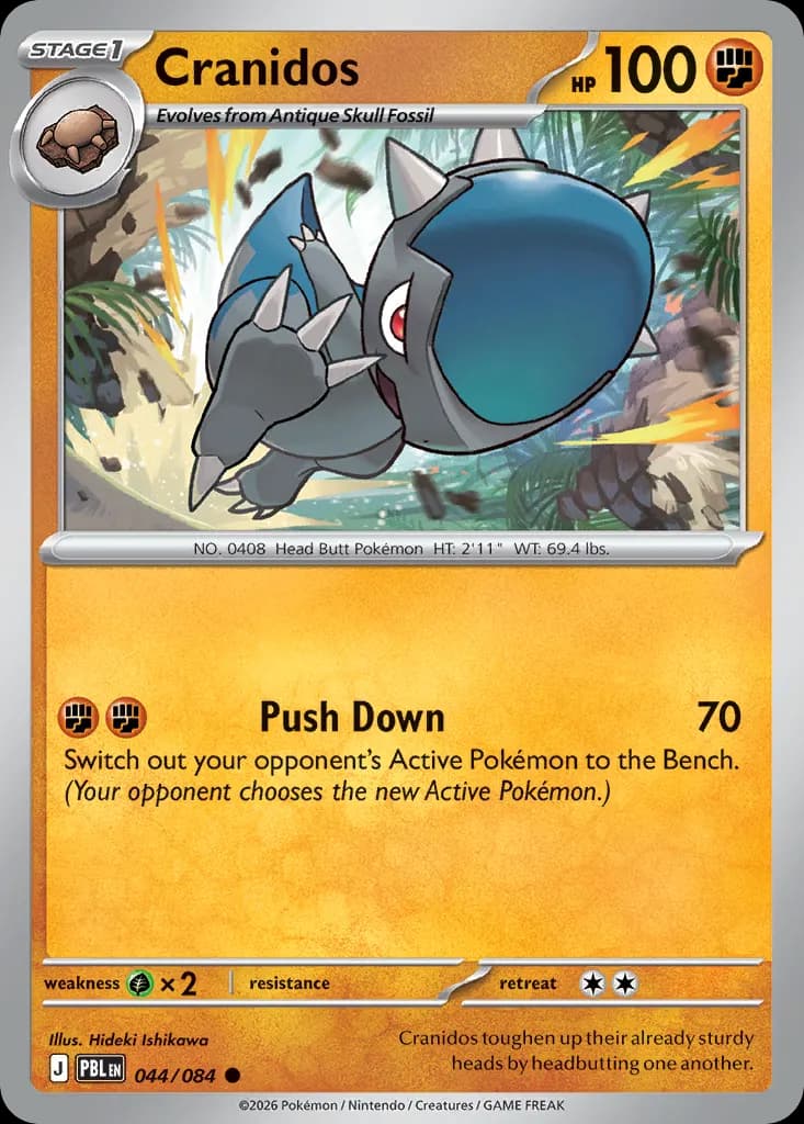Cranidos — Pitch Black 44 Pokémon card
