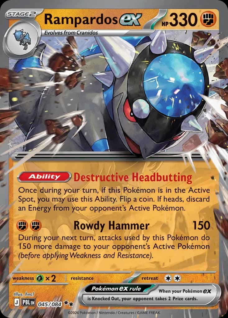 Rampardos ex — Pitch Black 45 Pokémon card