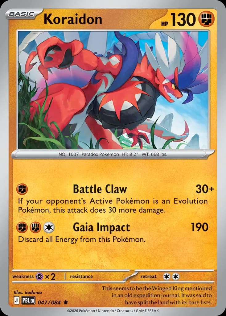 Koraidon — Pitch Black 47 Pokémon card