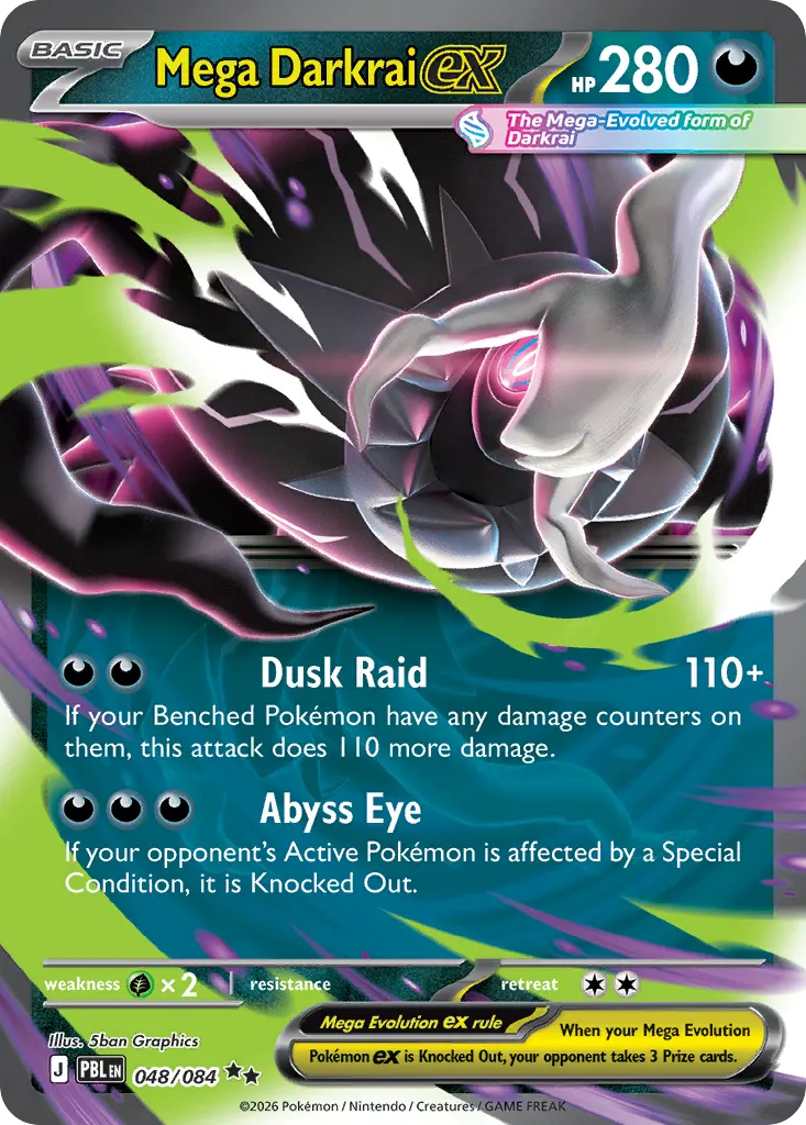 Mega Darkrai ex — Pitch Black 48 Pokémon card