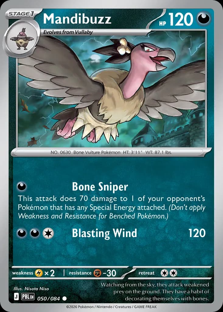 Mandibuzz — Pitch Black 50 Pokémon card