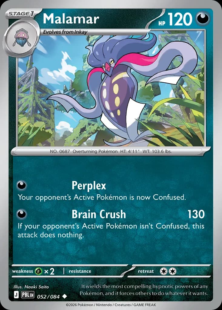 Malamar — Pitch Black 52 Pokémon card