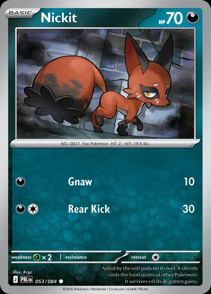 Nickit — Pitch Black 53 Pokémon card
