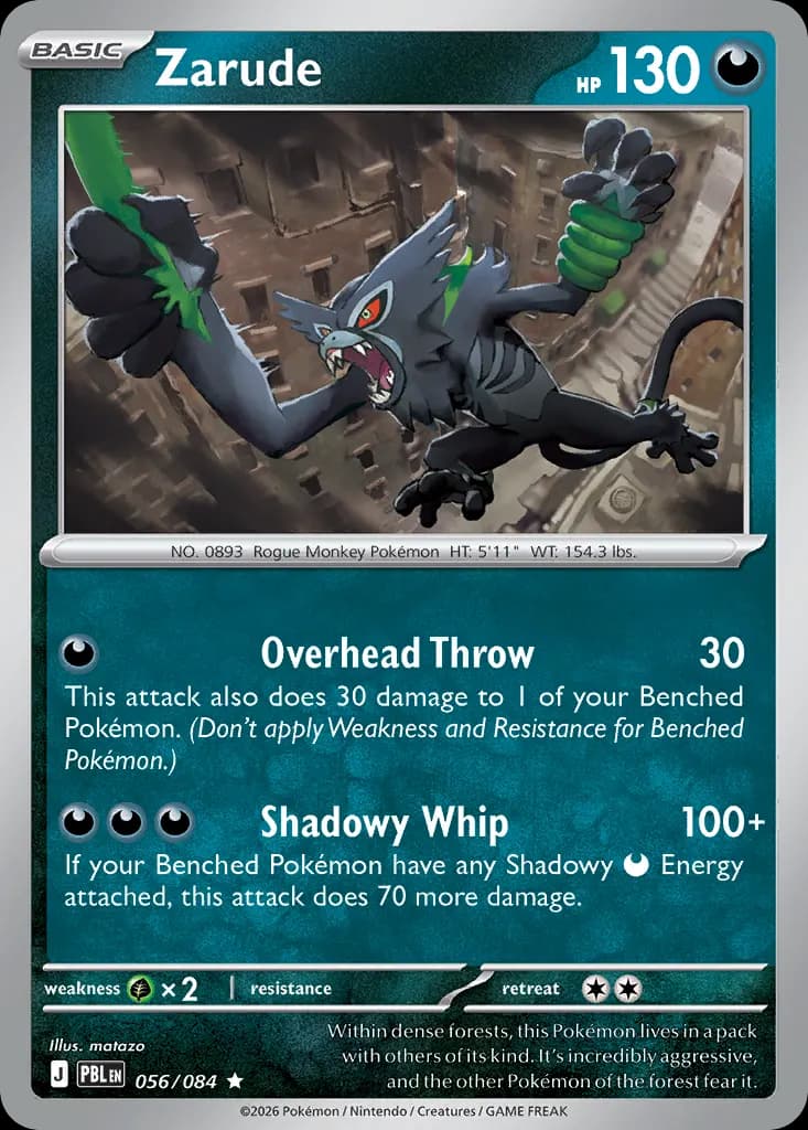 Zarude — Pitch Black 56 Pokémon card