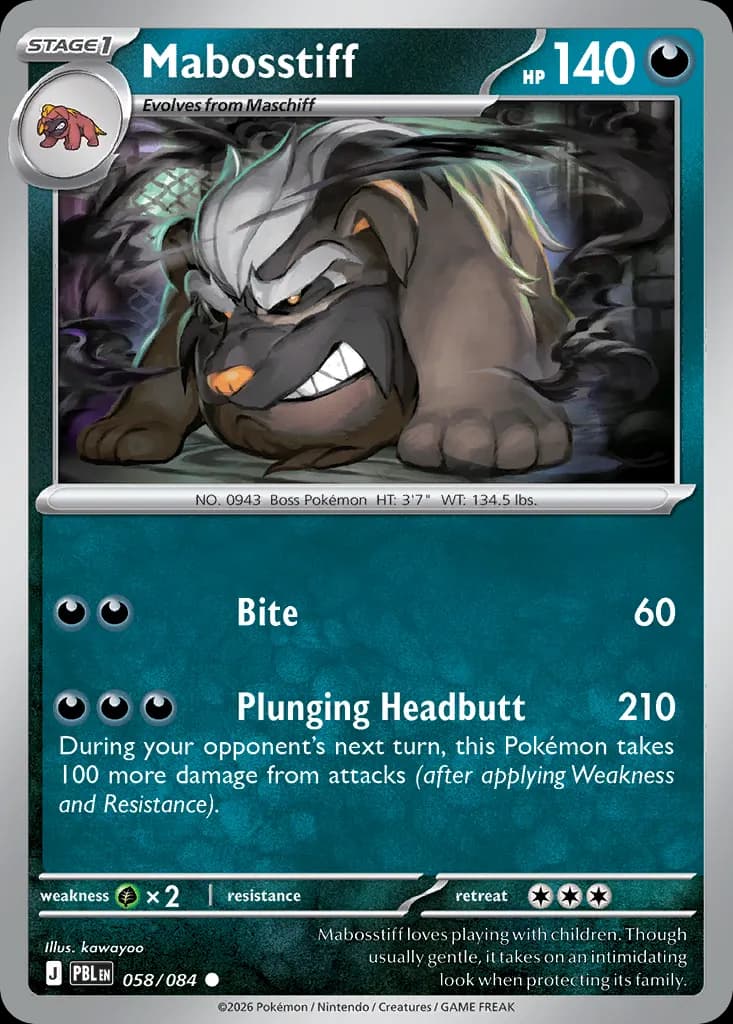 Mabosstiff — Pitch Black 58 Pokémon card