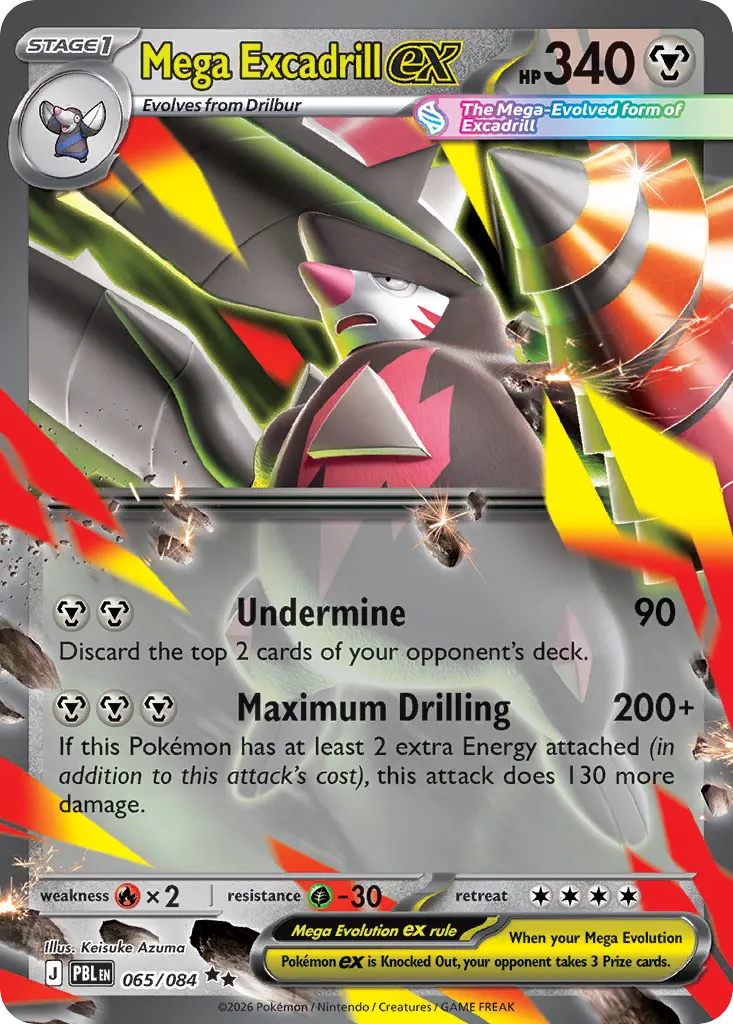Mega Excadrill ex — Pitch Black 65 Pokémon card