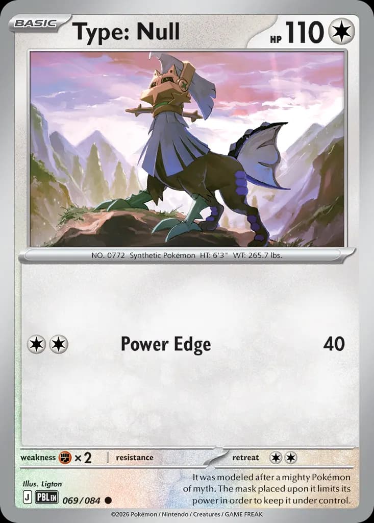 Type: Null — Pitch Black 69 Pokémon card
