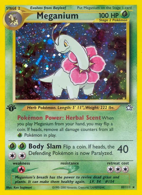 Meganium — Neo Genesis 10 Pokémon card
