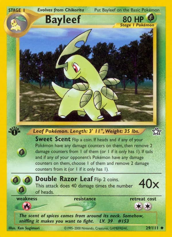 Bayleef — Neo Genesis 29 Pokémon card