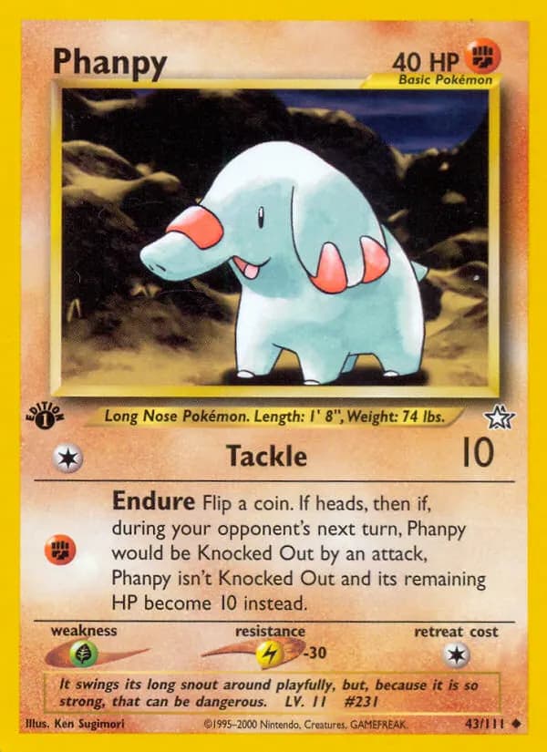 Phanpy — Neo Genesis 43 Pokémon card