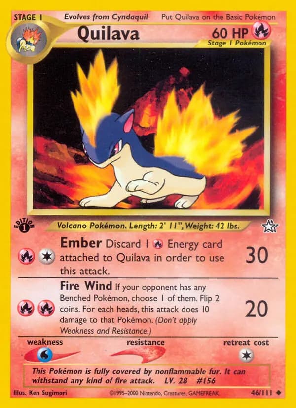 Quilava — Neo Genesis 46 Pokémon card