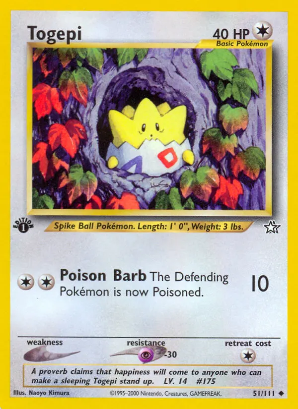 Togepi — Neo Genesis 51 Pokémon card