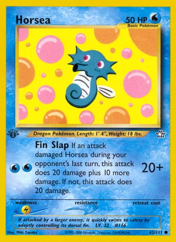 Horsea — Neo Genesis 62 Pokémon card