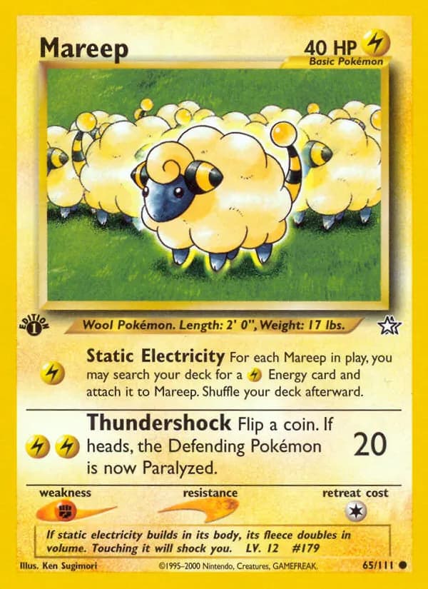 Mareep — Neo Genesis 65 Pokémon card