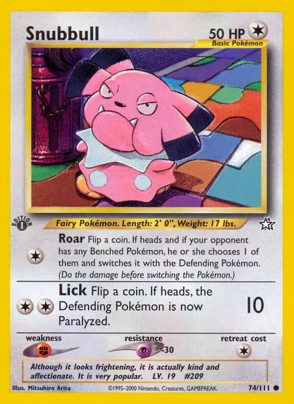 Snubbull — Neo Genesis 74 Pokémon card