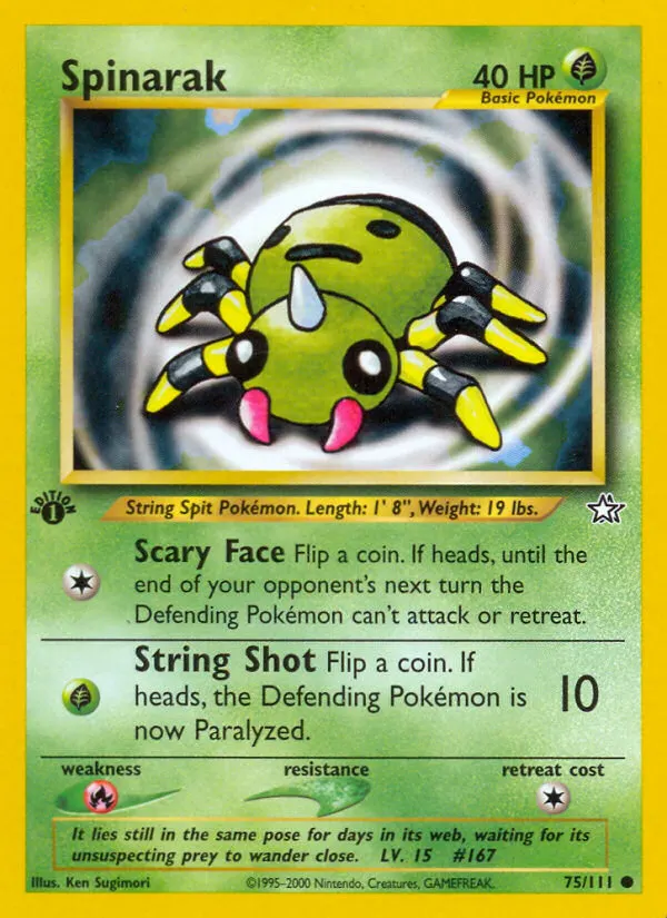 Spinarak — Neo Genesis 75 Pokémon card
