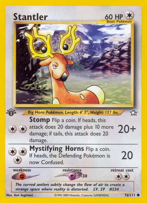 Stantler — Neo Genesis 76 Pokémon card