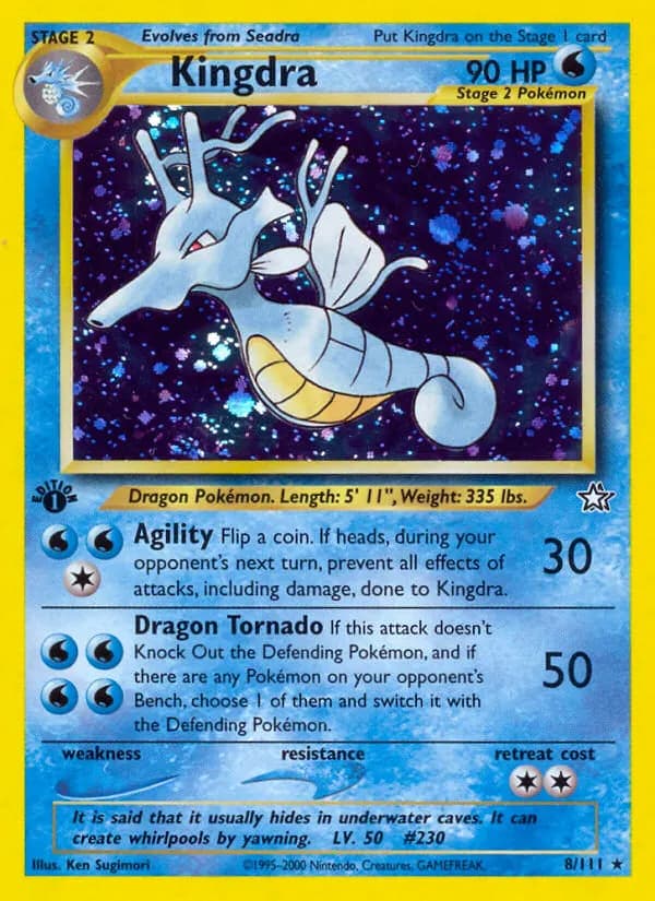 Kingdra — Neo Genesis 8 Pokémon card