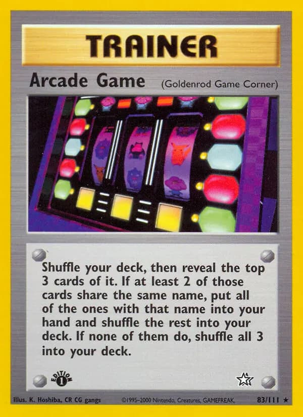 Arcade Game — Neo Genesis 83 Pokémon card