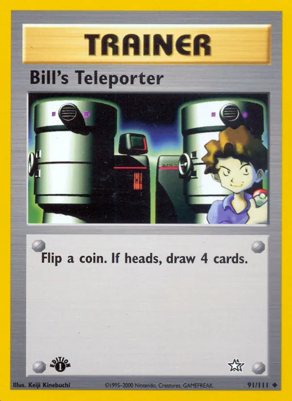 Bill's Teleporter — Neo Genesis 91 Pokémon card