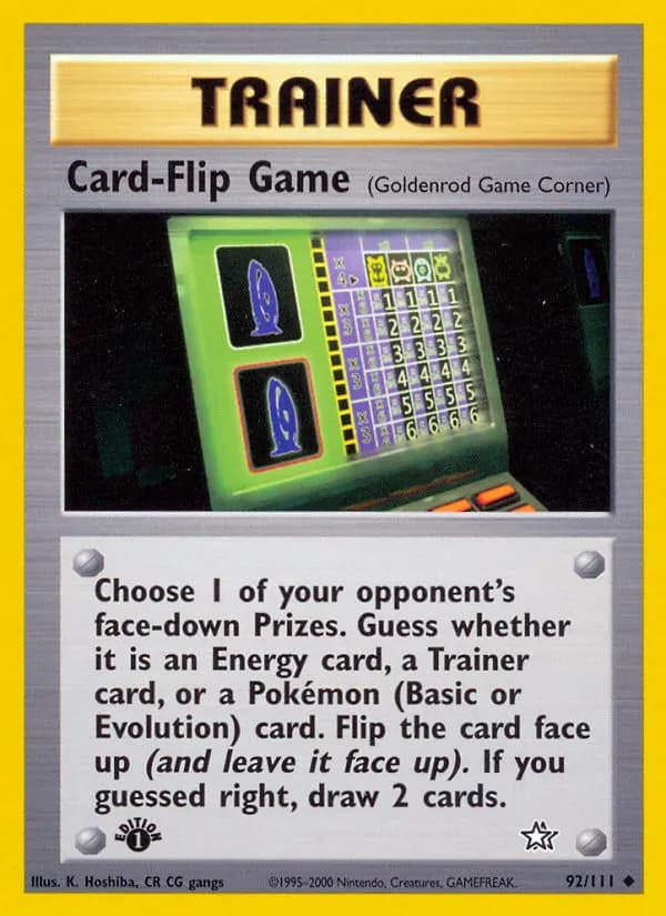 Card-Flip Game — Neo Genesis 92 Pokémon card