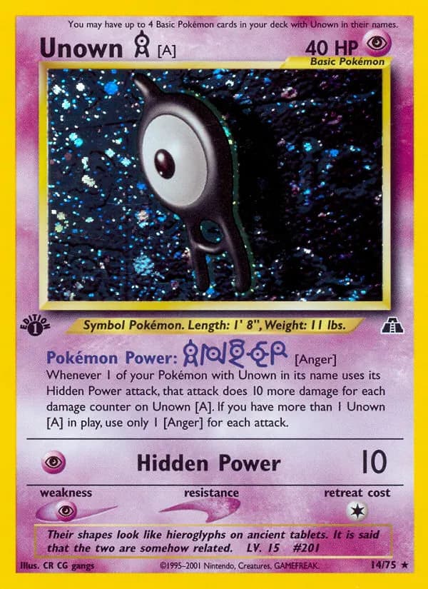 Unown [A] — Neo Discovery 14 Pokémon card