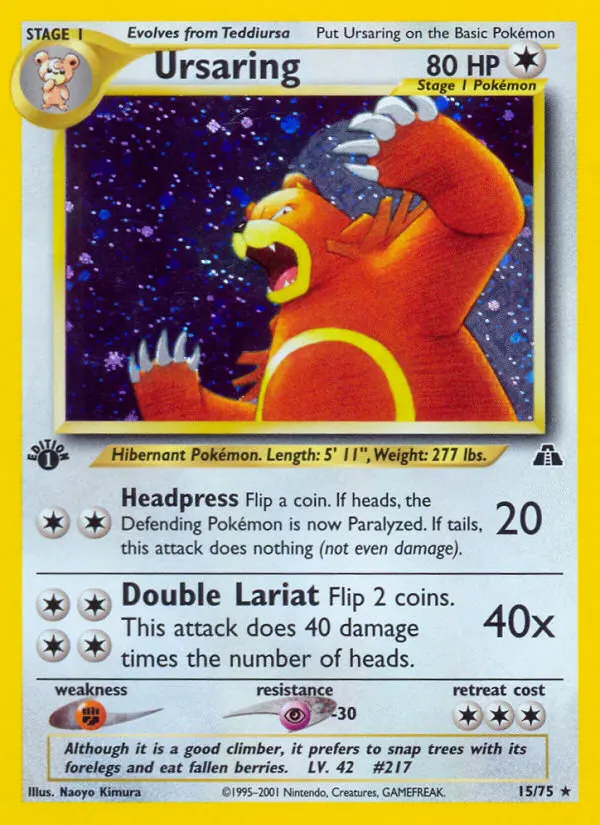 Ursaring — Neo Discovery 15 Pokémon card