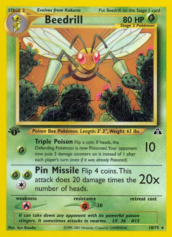 Beedrill — Neo Discovery 18 Pokémon card