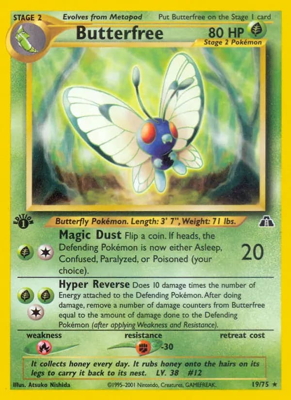Butterfree — Neo Discovery 19 Pokémon card