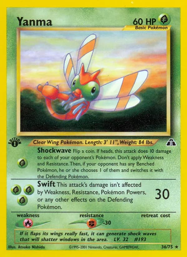 Yanma — Neo Discovery 36 Pokémon card