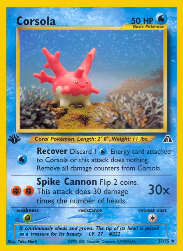Corsola — Neo Discovery 37 Pokémon card