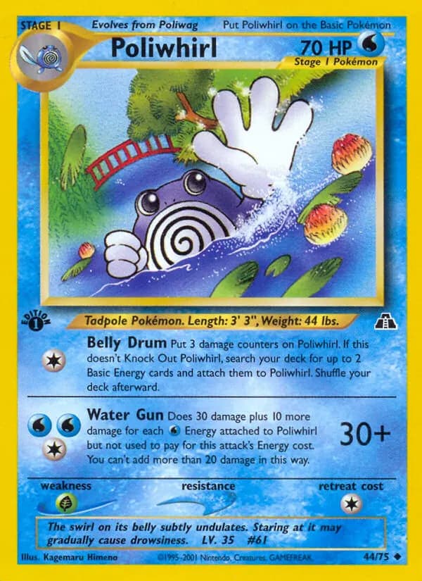 Poliwhirl — Neo Discovery 44 Pokémon card