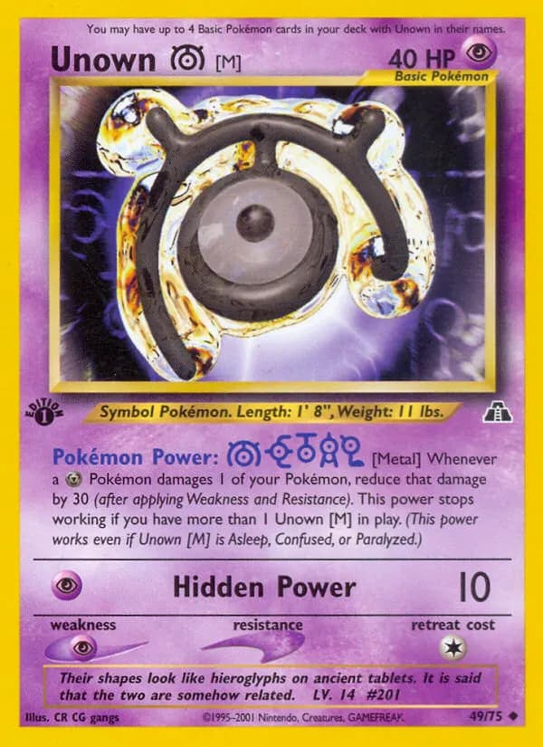 Unown [M] — Neo Discovery 49 Pokémon card