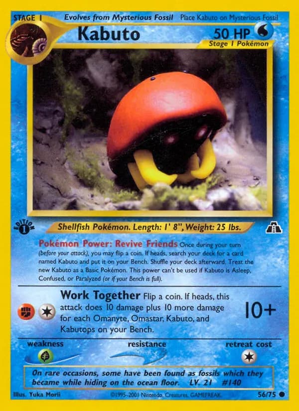 Kabuto — Neo Discovery 56 Pokémon card