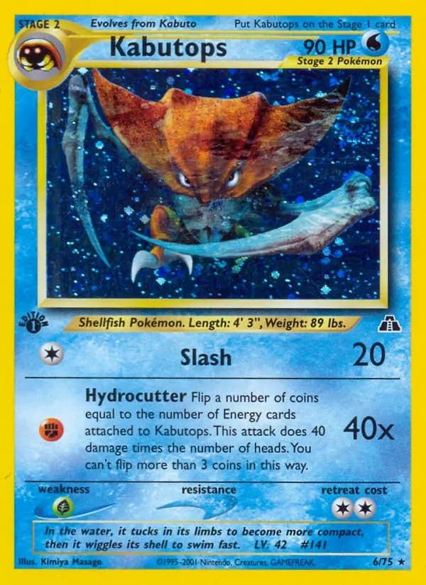 Kabutops — Neo Discovery 6 Pokémon card