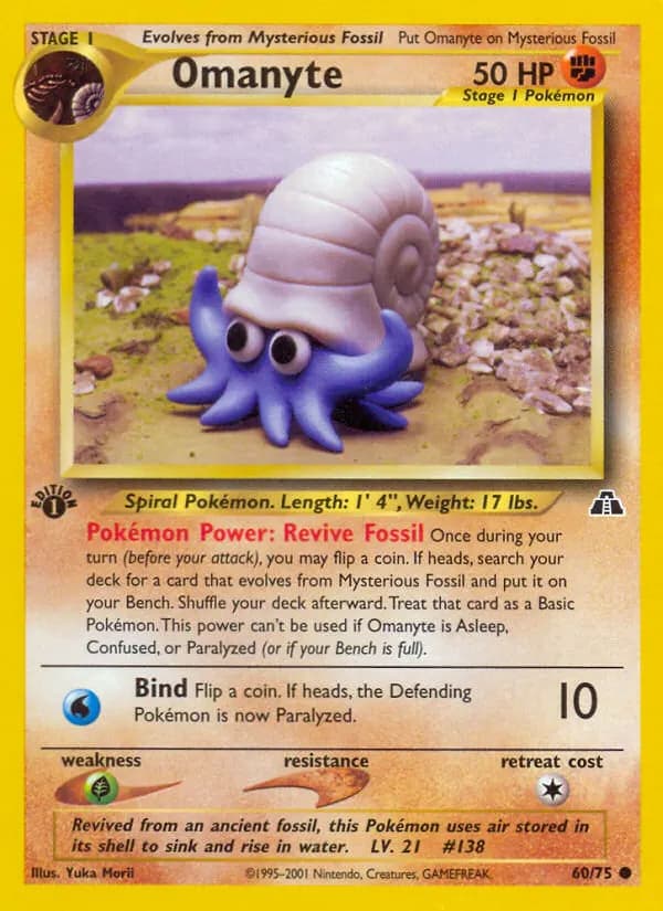 Amonitas — Neo Entdeckung 60 German Pokémon card