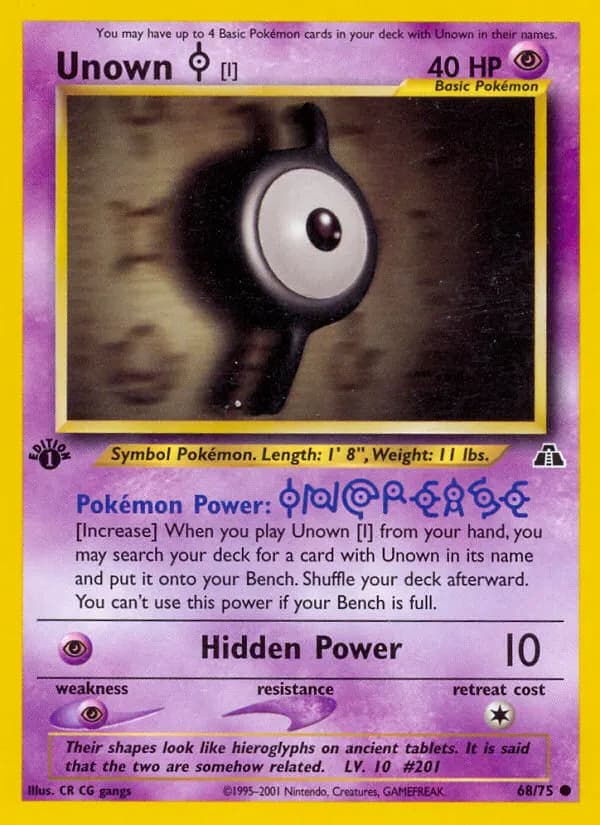 Unown [I] — Neo Discovery 68 Pokémon card