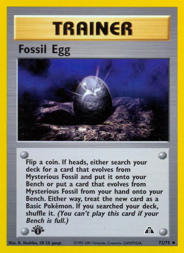 Fossil Egg — Neo Discovery 72 Pokémon card