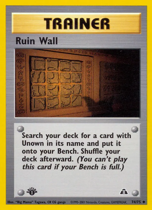 Ruin Wall — Neo Discovery 74 Pokémon card