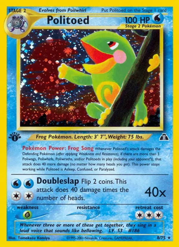 Politoed — Neo Discovery 8 Pokémon card