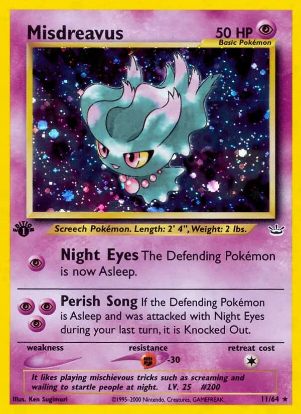 Misdreavus — Neo Revelation 11 Pokémon card